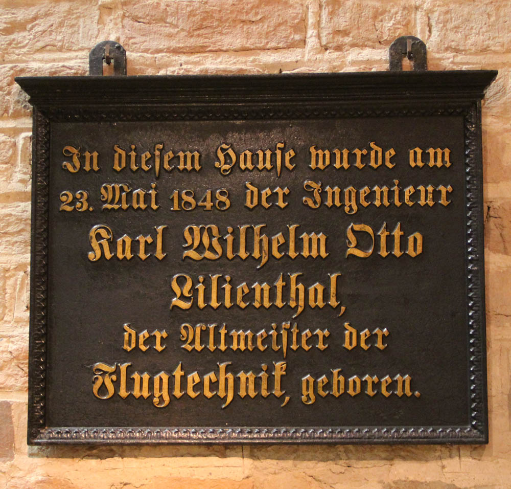 Gedenktafel für das Geburtshaus Otto Lilienthals